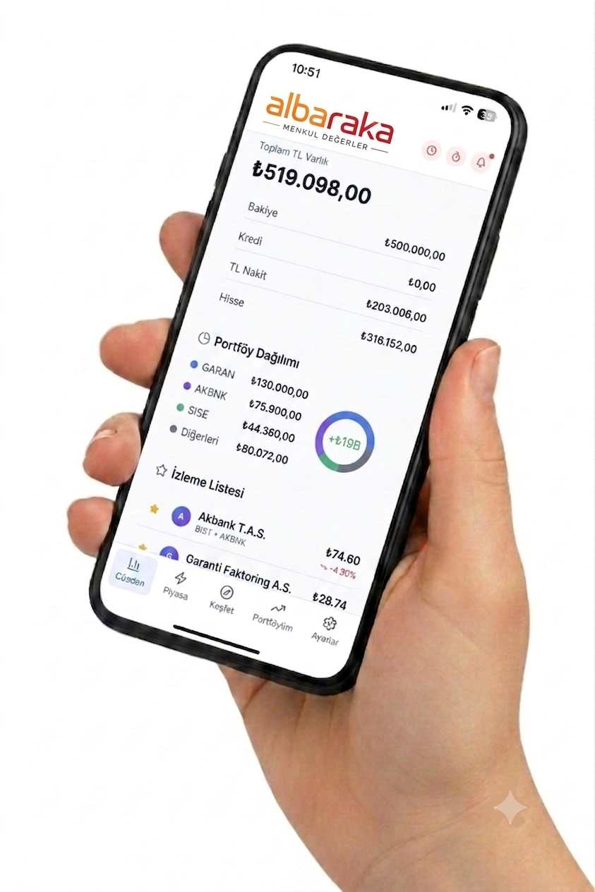 Aviva Menkul Değerler uygulaması - telefon ekranında yatırım hesabı
